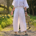 Pantalon Briac lin lavé blanc | Quintessence