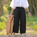 Pantalon Briac lin noir | Quintessence