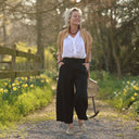 Pantalon Briac lin noir | Quintessence