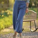 Pantalon Briac - lin stone wash bleu indigo - Quintessence