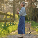 Pantalon Briac - lin stone wash bleu indigo - Quintessence