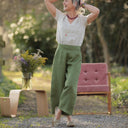 Pantalon Briac - lin vert pomme - Quintessence