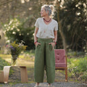 Pantalon Briac - lin vert pomme - Quintessence