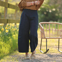 Pantalon Briac - sergé de coton bleu marine - Quintessence