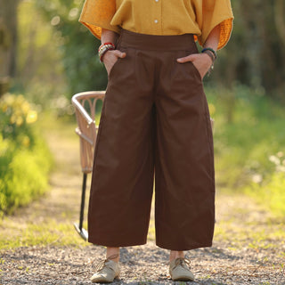 Pantalon Briac - sergé de coton chocolat