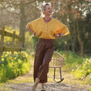 Pantalon Briac sergé de coton chocolat | Quintessence