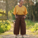 Pantalon Briac sergé de coton chocolat | Quintessence