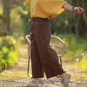 Pantalon Briac sergé de coton chocolat | Quintessence