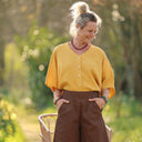 Pantalon Briac sergé de coton chocolat | Quintessence