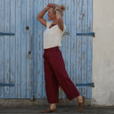 Pantalon Briac Sergé de coton grenat | Quintessence