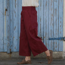 Pantalon Briac Sergé de coton grenat | Quintessence