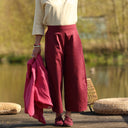 Pantalon Briac - Sergé de coton grenat - Quintessence