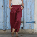 Pantalon Briac - Sergé de coton grenat - Quintessence