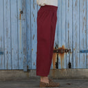 Pantalon Briac Sergé de coton grenat | Quintessence