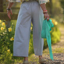 Pantalon Briac - sergé de coton gris nuage - Quintessence