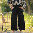 Pantalon Briac - sergé de coton noir - Quintessence