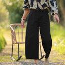 Pantalon Briac sergé de coton noir | Quintessence