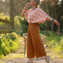 Pantalon Briac - sergé de coton ocre - Quintessence