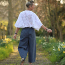 Pantalon Briac - toile de coton bleu ardoise - Quintessence