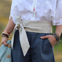 Pantalon Briac - toile de coton bleu ardoise - Quintessence