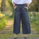Pantalon Briac - toile de coton bleu ardoise - Quintessence