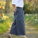 Pantalon Briac - toile de coton bleu ardoise - Quintessence