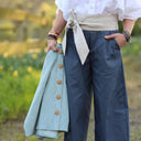 Pantalon Briac - toile de coton bleu ardoise - Quintessence