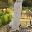 Pantalon Briac toile de coton écru | Quintessence