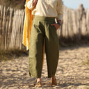 Pantalon Briac Toile de coton Olive | Quintessence