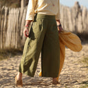 Pantalon Briac Toile de coton Olive | Quintessence