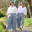 Pantalon Briac - toile de coton rayé bleu/blanc - Quintessence