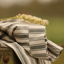 Pantalon Briac - Toile de coton rayée kaki - Quintessence