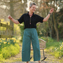 Pantalon Briac - toile de coton vert frais - Quintessence