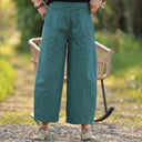 Pantalon Briac - toile de coton vert frais - Quintessence