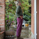 Pantalon Brieuc sergé tailleur bordeaux - Quintessence