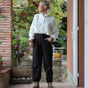 Pantalon Brieuc sergé tailleur ébène - Quintessence