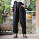 Pantalon Brieuc sergé tailleur ébène - Quintessence