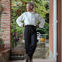 Pantalon Brieuc sergé tailleur ébène - Quintessence