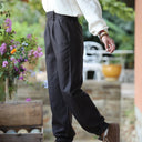 Pantalon Brieuc sergé tailleur ébène - Quintessence