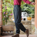 Pantalon Brieuc sergé tailleur gris fusain - Quintessence
