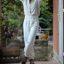 Pantalon Brieuc sergé tailleur ivoire - Quintessence