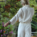 Pantalon Brieuc sergé tailleur ivoire - Quintessence