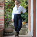 Pantalon Brieuc sergé tailleur marine - Quintessence