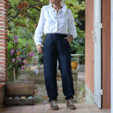 Pantalon Brieuc sergé tailleur marine - Quintessence