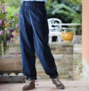 Pantalon Brieuc velours côtelé bleu marine - Quintessence