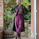 Pantalon Brieuc velours côtelé framboise - Quintessence