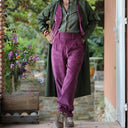 Pantalon Brieuc velours côtelé framboise - Quintessence