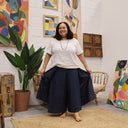 Pantalon drapé Mathilde - lin ocre - Quintessence