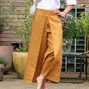Pantalon drapé Mathilde - lin ocre - Quintessence