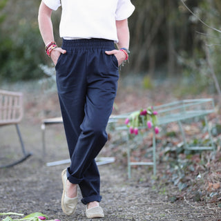 Pantalon Eliot - Lin marine